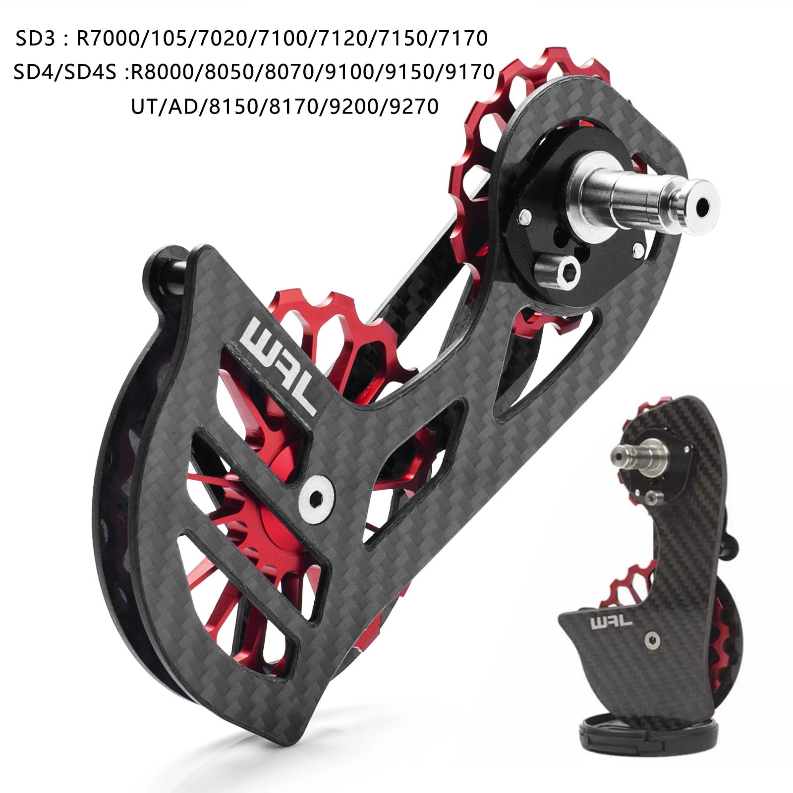 UT Bicycle Ceramic Bearing Carbon Fiber Jockey Pulley Wheel Set Rear Derailleurs Guide For 105 R8000 R8170 Ultegra DURA ACE