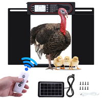 Automatic chicken coop door, anti pinch protection, large LCD display screen, timer and light sensor mode, solar powered automat