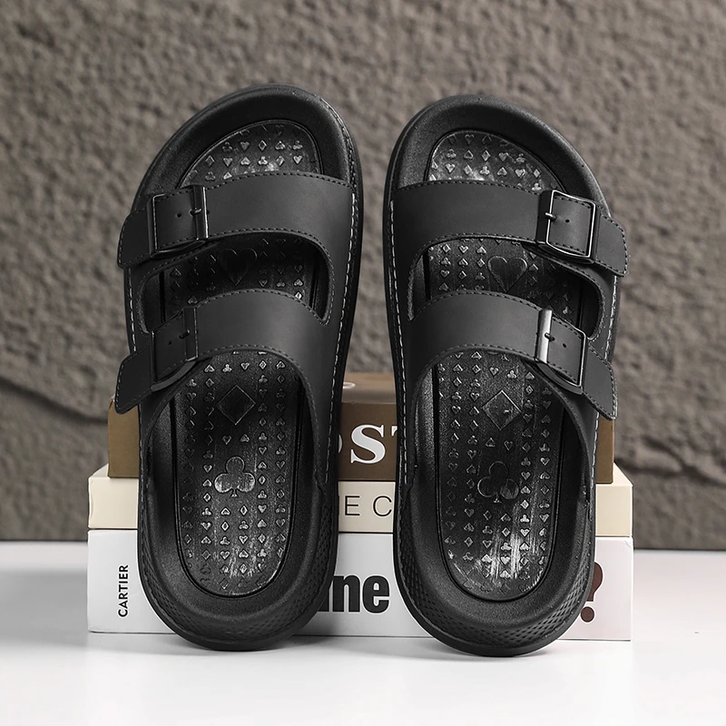 

Мужские сандалии, тапочки, кроссовки, кожаные мужские кроссовки, летняя пляжная обувь, сандалии для мужчин, черные повседневные сандалии больших размеров