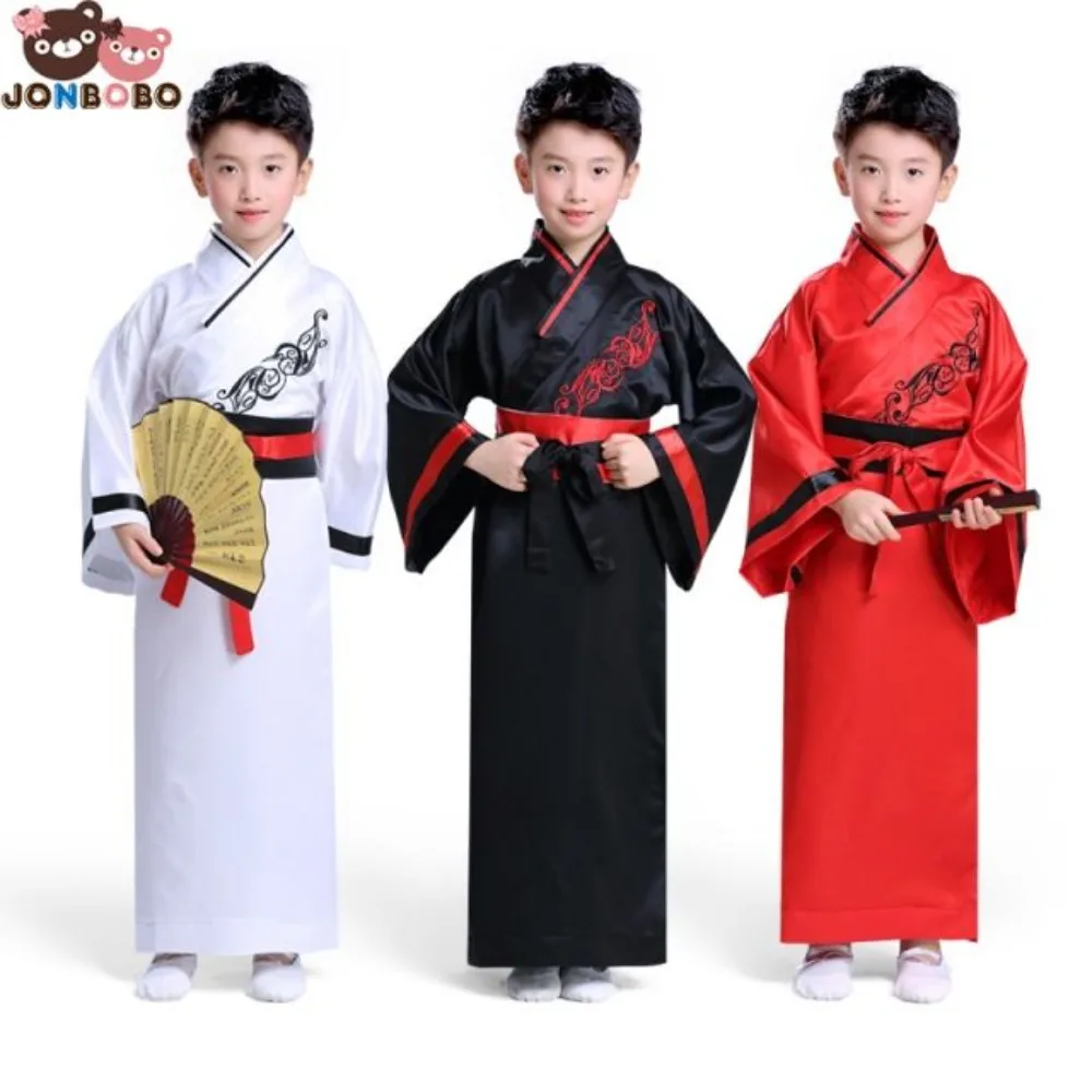 

‌ 7-цветное детское платье Hanfu с традиционной китайской книгой для мальчиков и девочек, костюм для выступлений San Zi Jing, наряд для шоу Guzheng