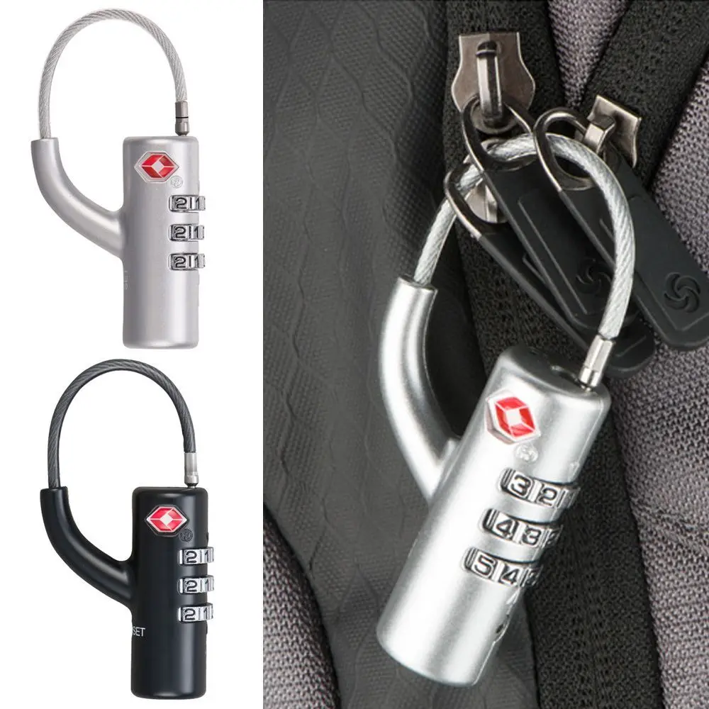 Anti-Theft Small Padlock Cable Luggage Lock Smart Combination Lock TSA Customs Lock Customs Code Lock Padlock with Steel Cable