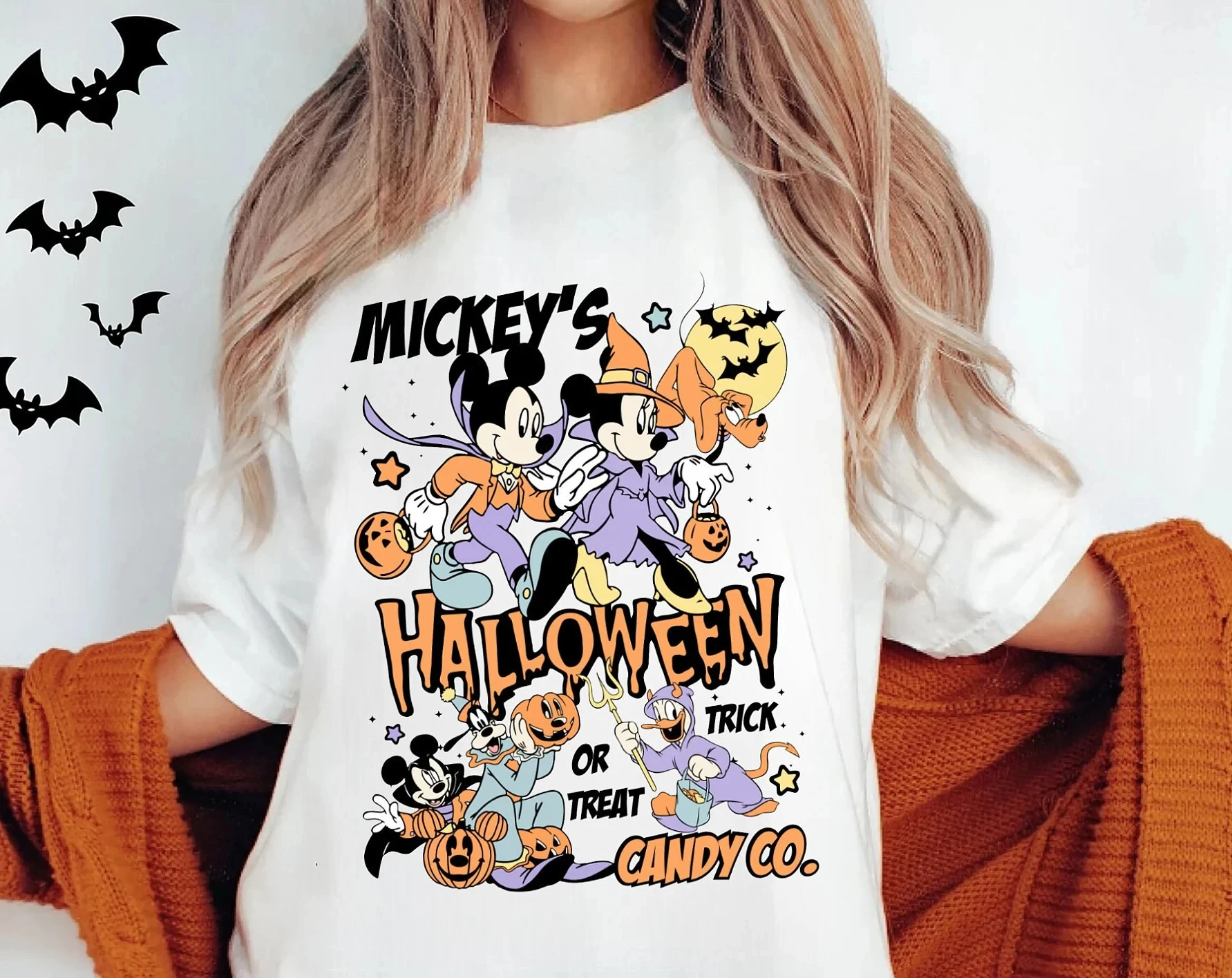 

Рубашка на Хэллоуин Disney Рубашка Epcot Disney Рубашка с Микки Диснеем Рубашка Trick Or Treat Жуткий сезон