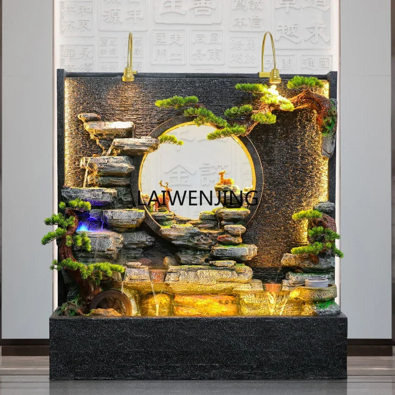 

Water curtain wall partition company ecological landscaping rockery fountain store bonsai view home decoration