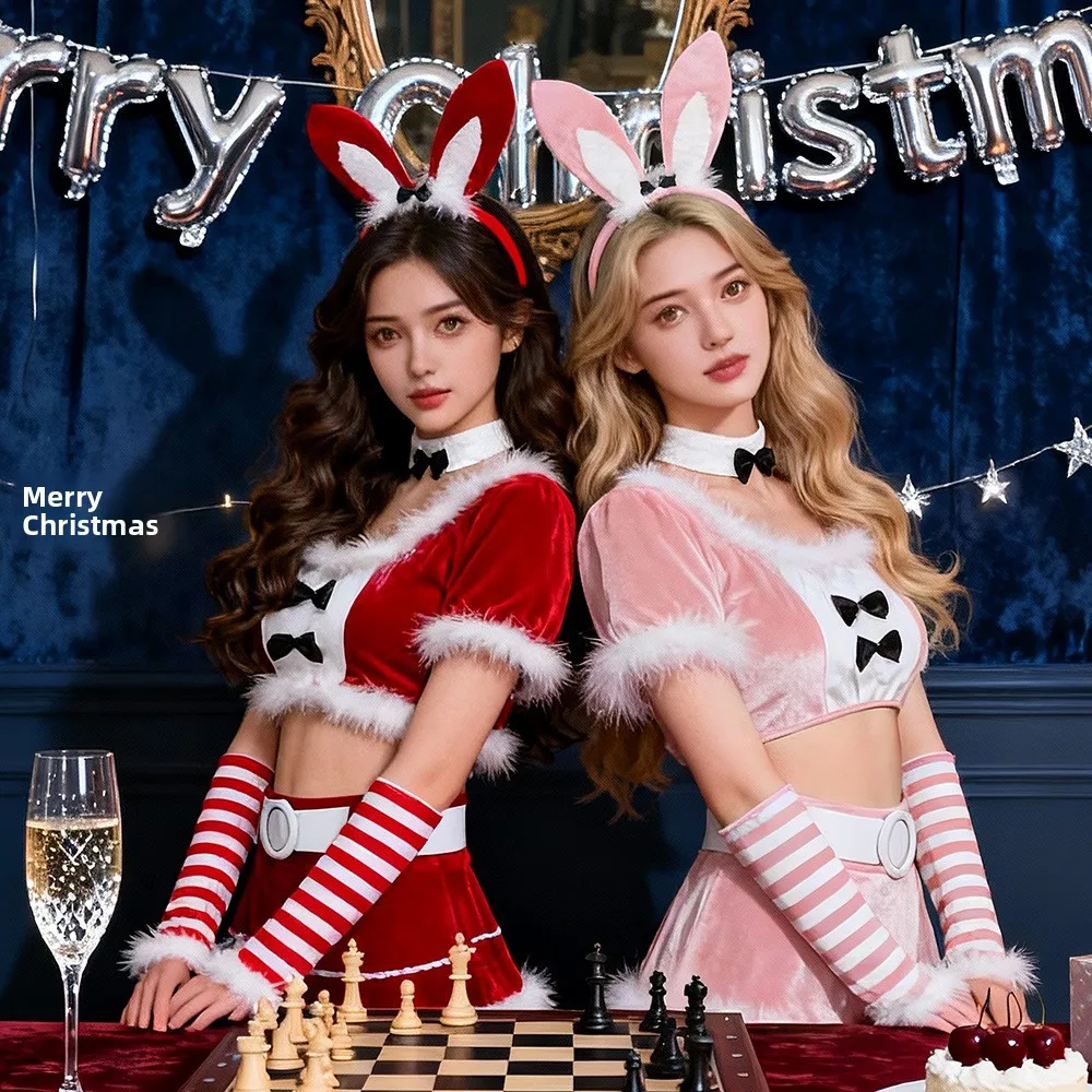 

Sexy Halloween Christmas Uniform Reveal Small Chest Outerwear Set Pure Desire Sleep Dress Ethnic Stage Costume Women's Fashion