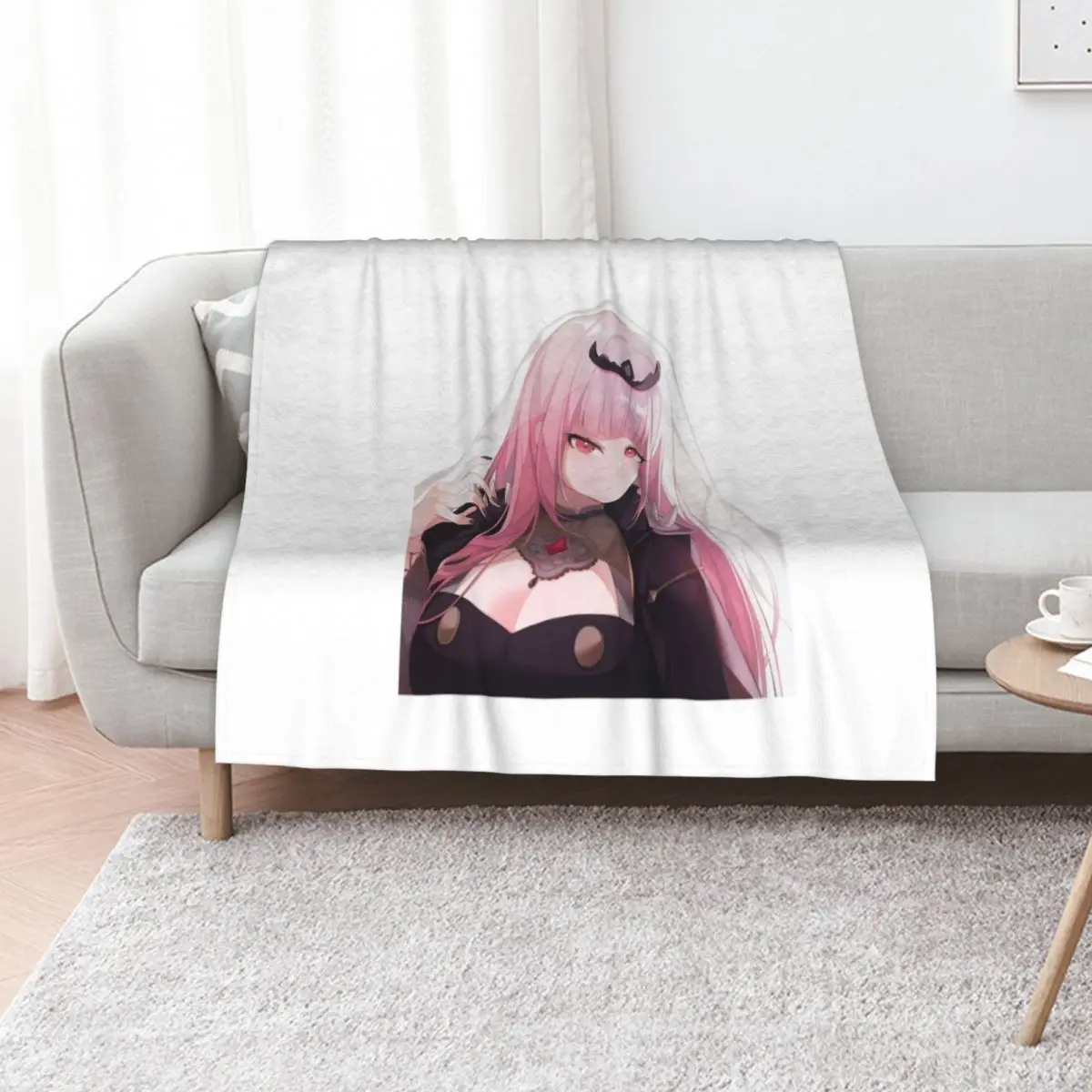 

Mori Calliope Throw Blanket Winter beds Flannel Fabric funny gift Sleeping Bag Blankets