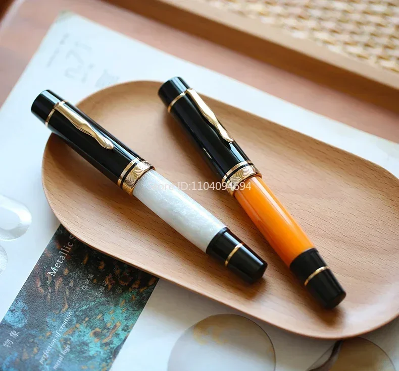 New MAJOHN P139 Piston Fountain Pen No.6/8 EF/F/M Nib Retro Hard Rubber Tongue All-copper Piston Structure Writing Gfit Pen