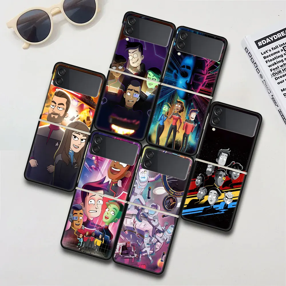 Star Trek Lower Decks Case for Samsung Galaxy Z Flip 4 3 5G Hard Black Cell Phone Cover Zflip4 Zflip3 PC Cases Flip4 Flip3 Coque