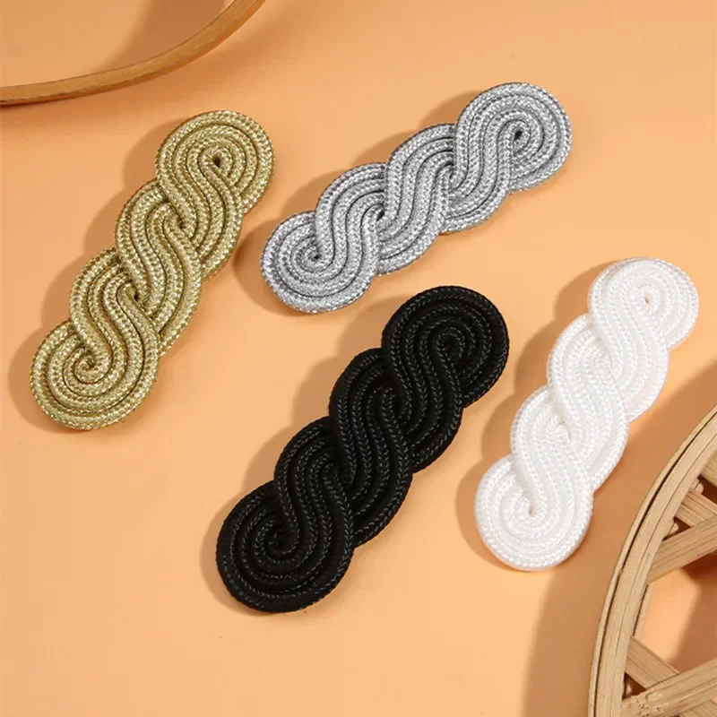 5pcs Gold Silver Handmade Chinese Knot Buttons Frog Closure Fastener Decorative Accessories