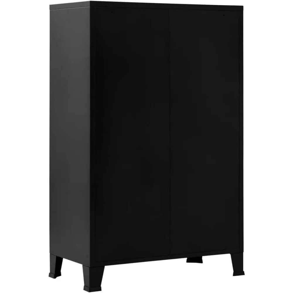 خزانة ملفات فولاذية ذات 6 أبواب على الطراز الصناعي باللون الأسود، 29.5 × 15.7 × 47.2 - حل تخزين عالي التحمل