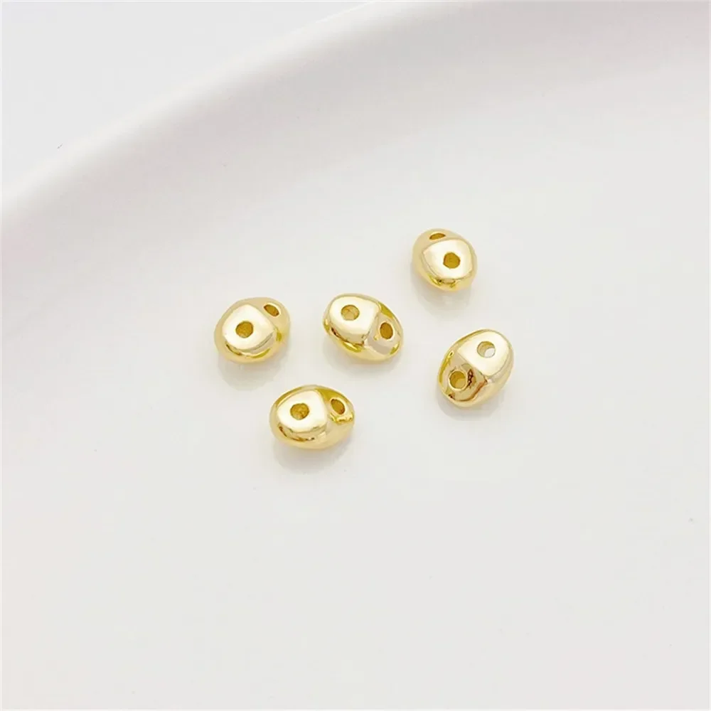 

14-каратное золото, прокладка с двойным отверстием, браслет ручной работы, ожерелье, ювелирный материал, концевое соединение, пряжка, аксессуары