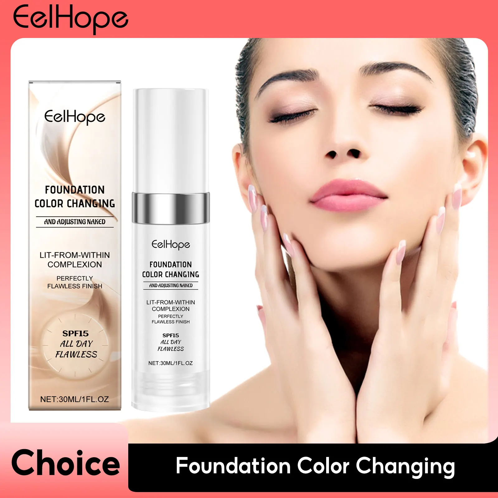 Foundation Color Changing Makeup Concealer Long Lasting Moisturizing Nourishing Skin Face Oil-Control Concealer Base Cosmetics