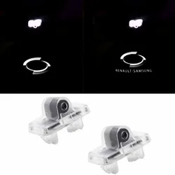 2Pcs Car Door Light For Renault Samsung SM7 SM5 QM5 Courtesy Projector Welcome LED Logo Lights Ghost Shadow Lamp Car Accessories