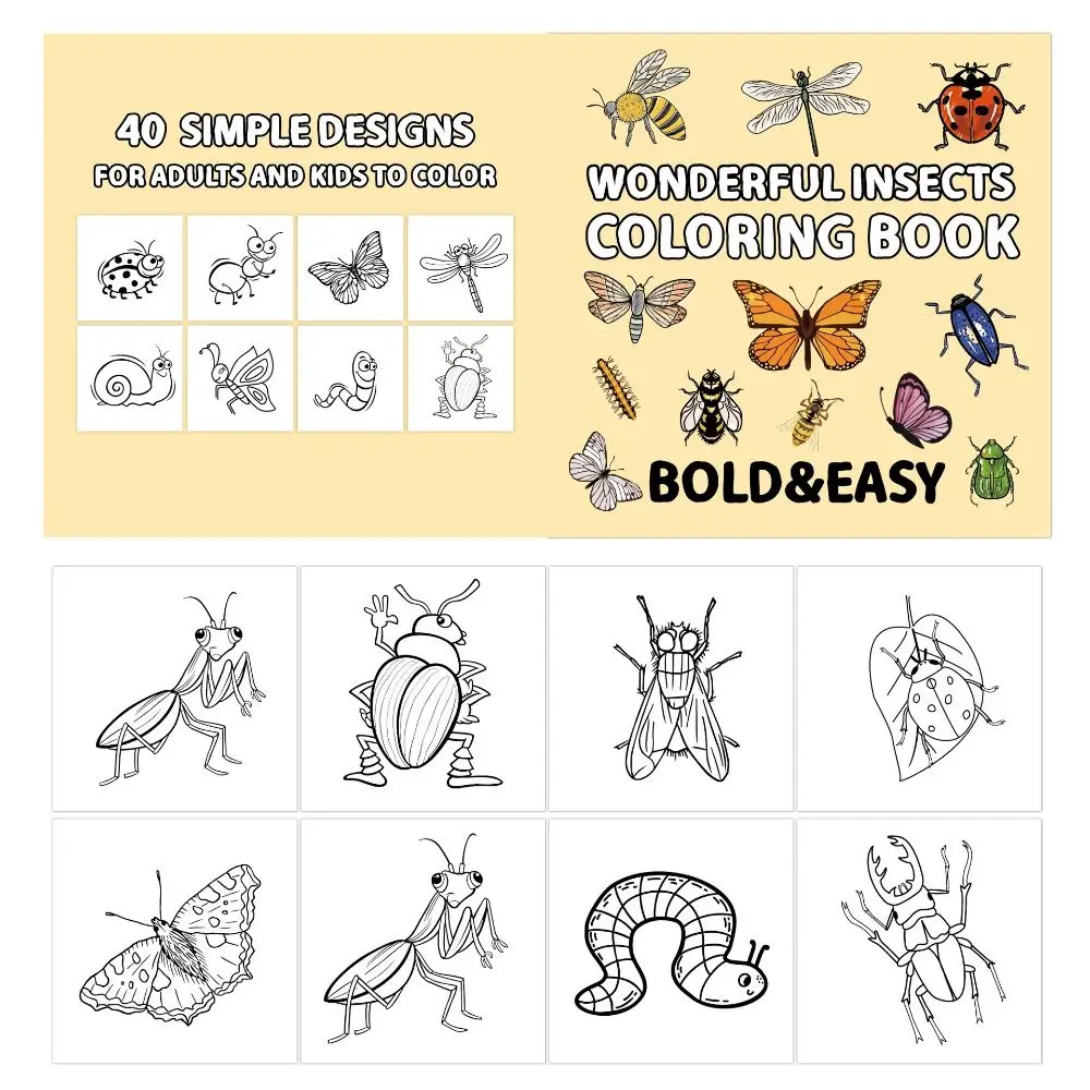 

Creative Letter Coloring Book Montessori Toy DIY Insect Filling Color Book Interesting Educational Watercolor Painting Book