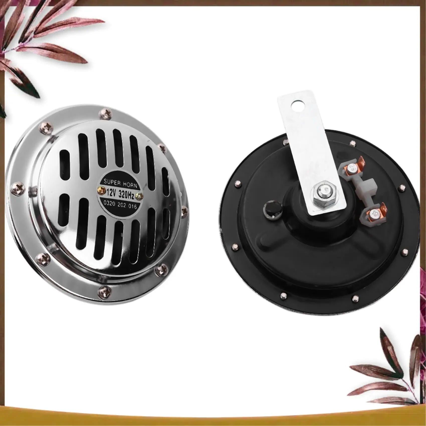 

AB59-12V 115DB Universal Chrome-Plated Car Horn Compact Super-Sound Car Truck Motorcycle Waterproof Grille Horn Accessories