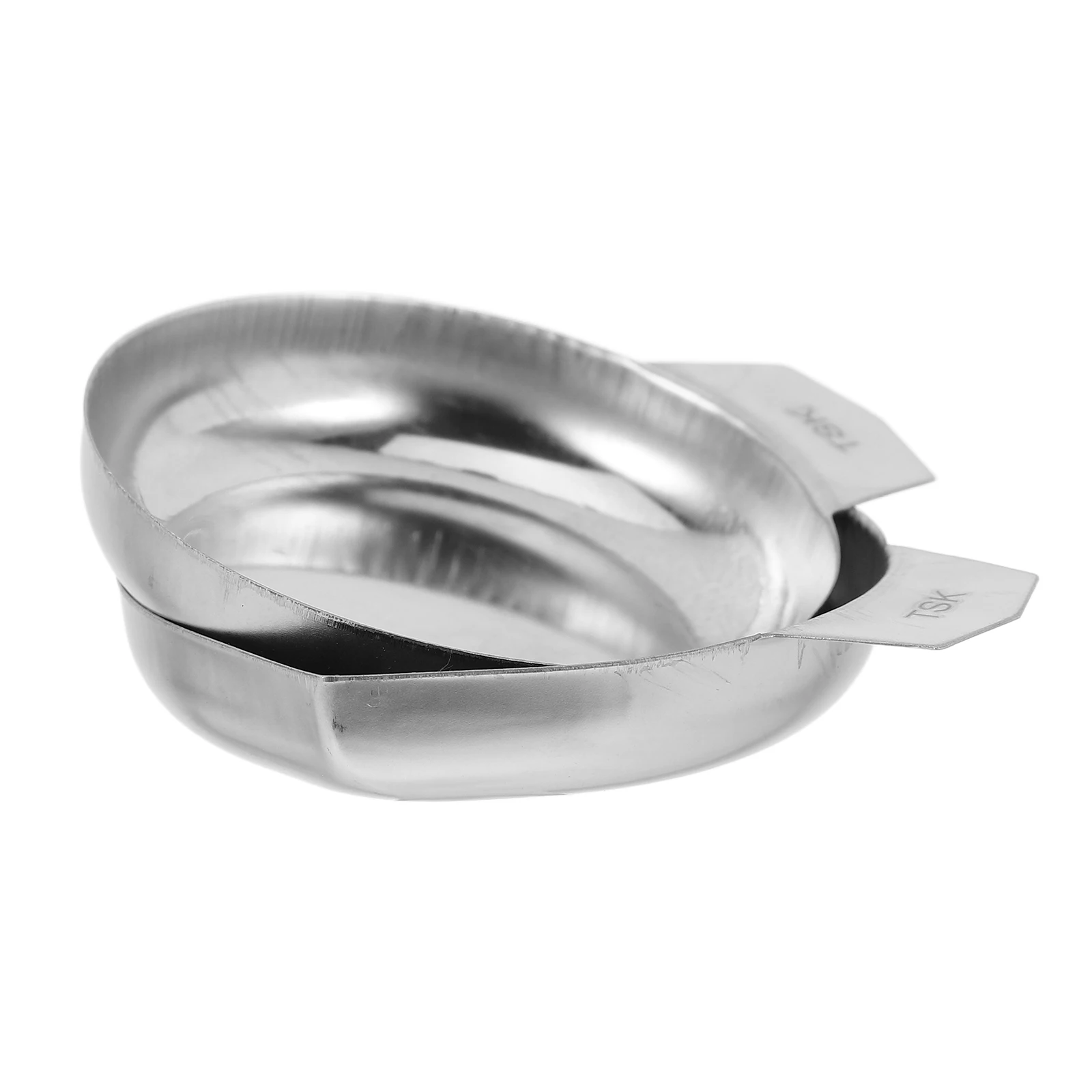 2pcs Stainless Steel Weighing Pan Electronic Scale Tray Kitchen Silver Powder Plate Storage Space Saving Round Edges