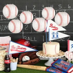 3Pcs Sports Baseball Game Theme Paper Lanterns Courtyard Hanging Ornament Background for Kids Birthday Wedding Party Decoration