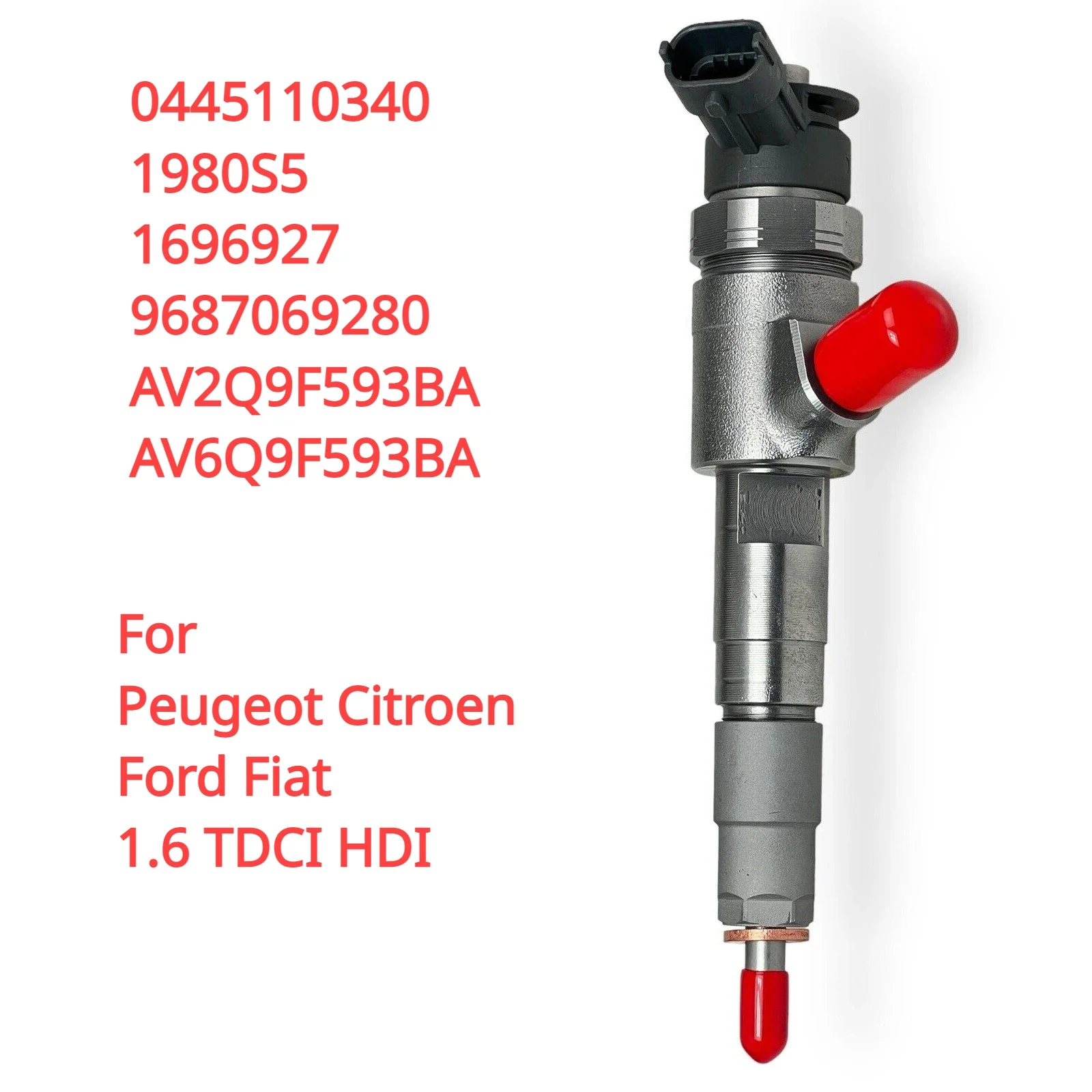 0445110340 9687069280 1980S5 New Diesel Fuel Injector For Peugeot Citroen Ford Volvo Fiat 1.6 TDCI HDI  AV2Q9F593BA AV6Q9F593BA