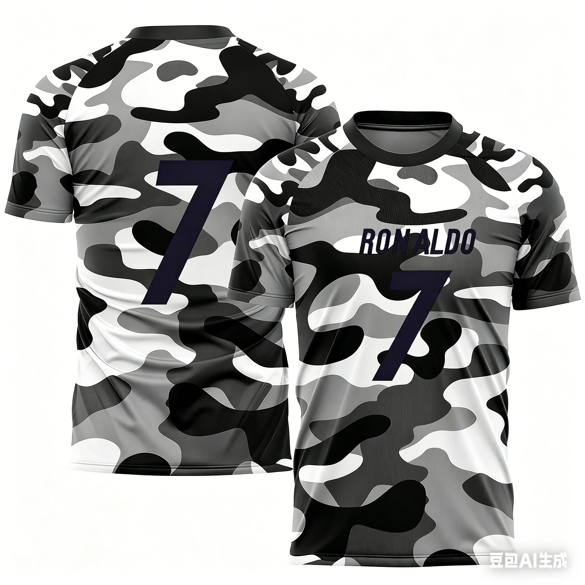 #Ronaldo No.7# Quick-drying Football Jersey, Adult/Children's Plus Size Sports Loose Summer New Fashion T-shirt