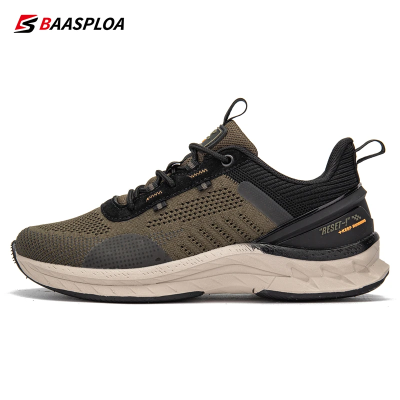 2023 Baasploa Men Running Shoes Lightweight Sport Shoes Mesh Breathable Casual Sneakers Non-Slip Outdoor for Men New Arrival