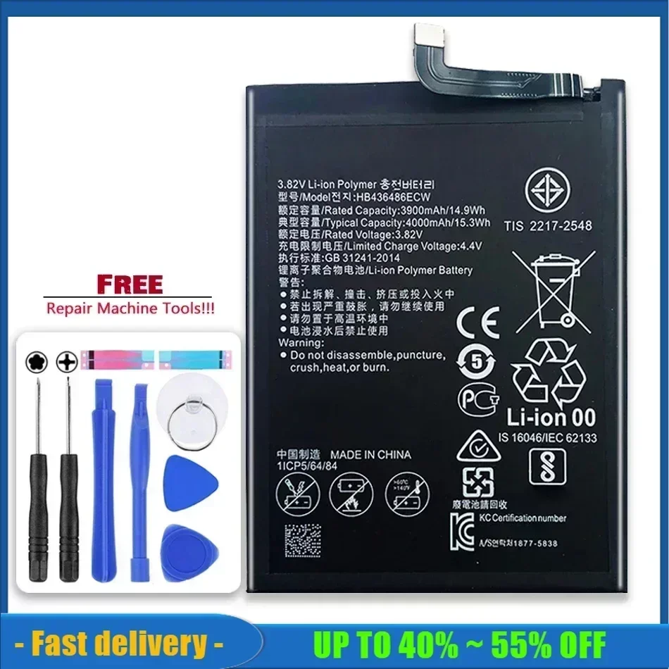 Smartphone Battery HB436486ECW For Huawei Mate 20 10 10Pro/P20 Pro ALP-L09  L29 BLA-L09 / for Honor View 20 V20 PCT-L29  PCT L29