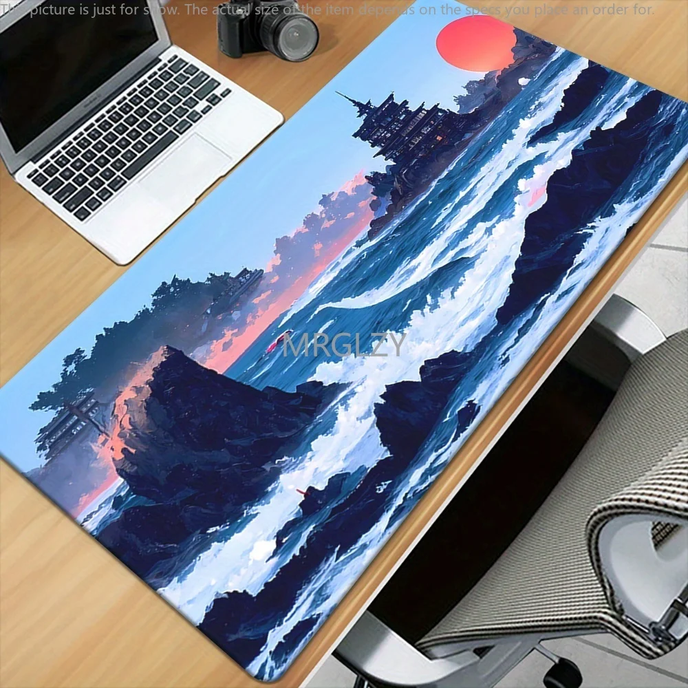 

Ocean Tower Sunset Cartoon Mouse Pad Large Rubber Anti-slip PC Desk Accessories Mousepad for Office and Gamer Keyboard Decor Mat