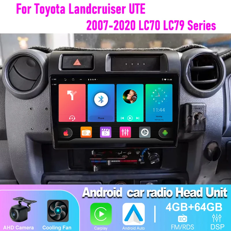

9" 4-64GB Car Stereo Radio For Toyota Landercruiser Land Cruiser UTE 2007-2020 LC70 LC79 Series Carplay Android Auto Head Unit