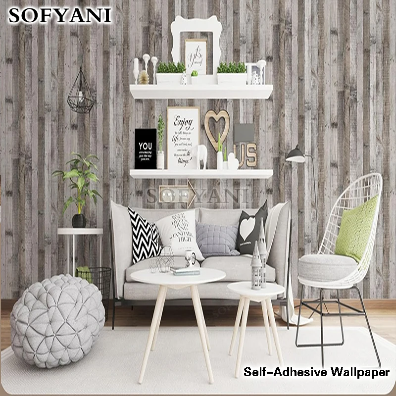 الخشب الطبيعي الرمادي الداكن الخشب ورق الاتصال الرجعية ذاتية اللصق الخشب خلفية تقشير خلفية المنزل DIY بها بنفسك ديكور المطبخ #6