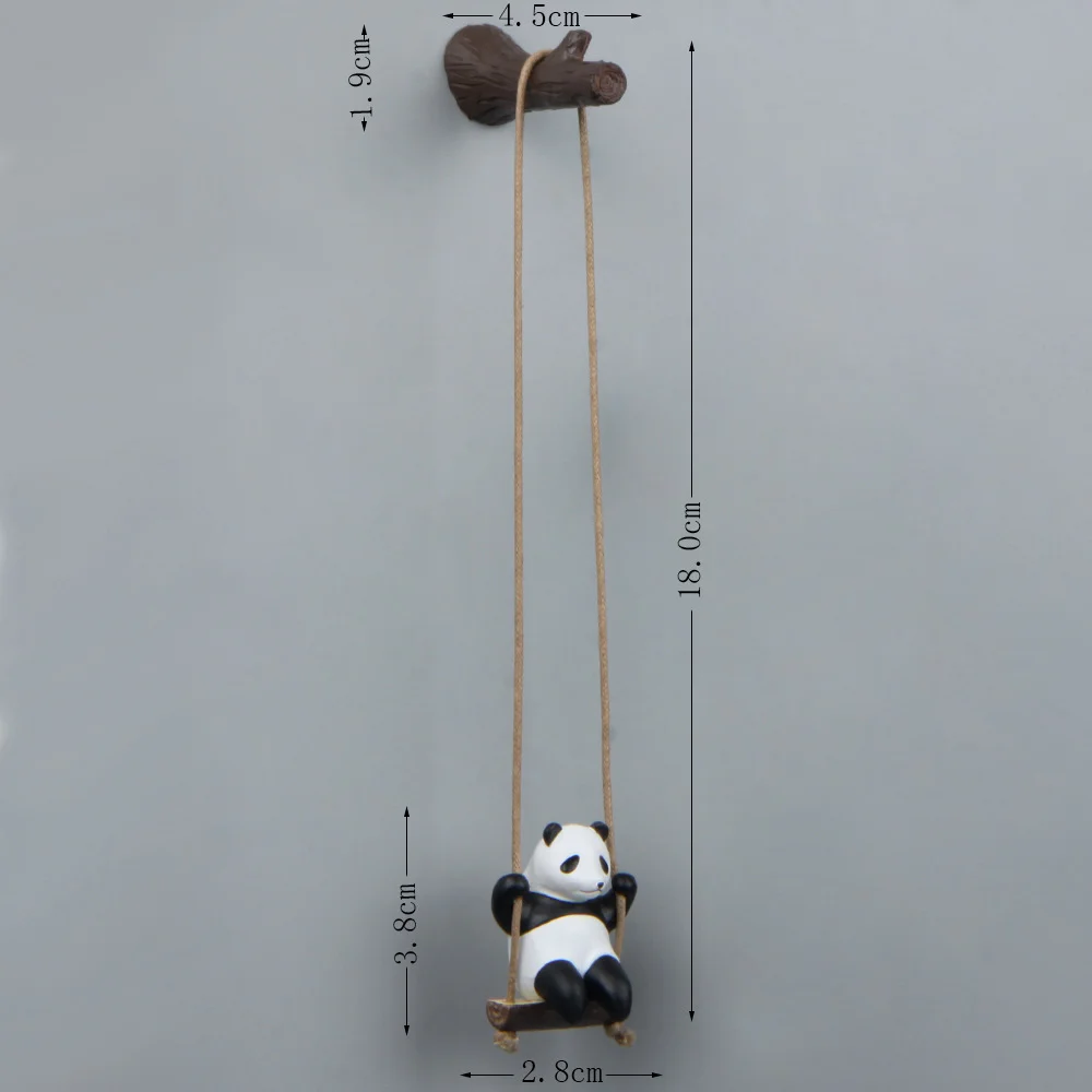 Ins Swinging Panda Branches Refrigerator Magnetic Paste Photo Magnet Fridge Decoration Collection Pendant Birthday Gift