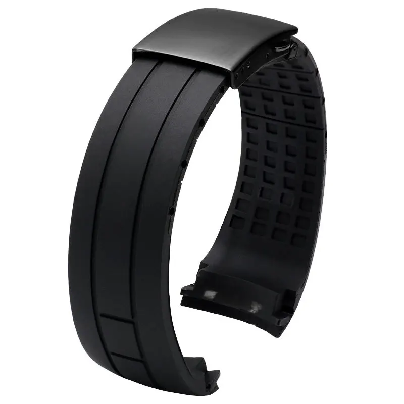 For Citizen Air Eagle Arc Interface Steel Fold Buckle Rubber Watch Strap Mido Silicone R M005 Waterproof Black 22 23mm Watchband