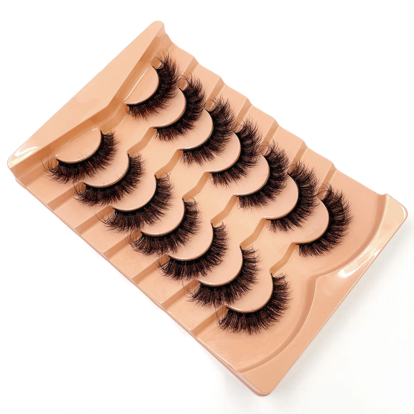 Neue 7 Paar Dicke, 3D-Simulierte Nerzfell-Falschwimpern Kurze, Dramatische Falschwimpern Großhandel Komplette Linie Falsche Wimpern – Detail 16
