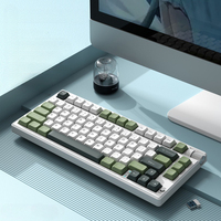 75% GK75 Mechanical Keyboard Custom Bluetooth Wired Tri-mode Wireless RGB Blue Axis ABS Mechanical Keyboard for Gaming Office