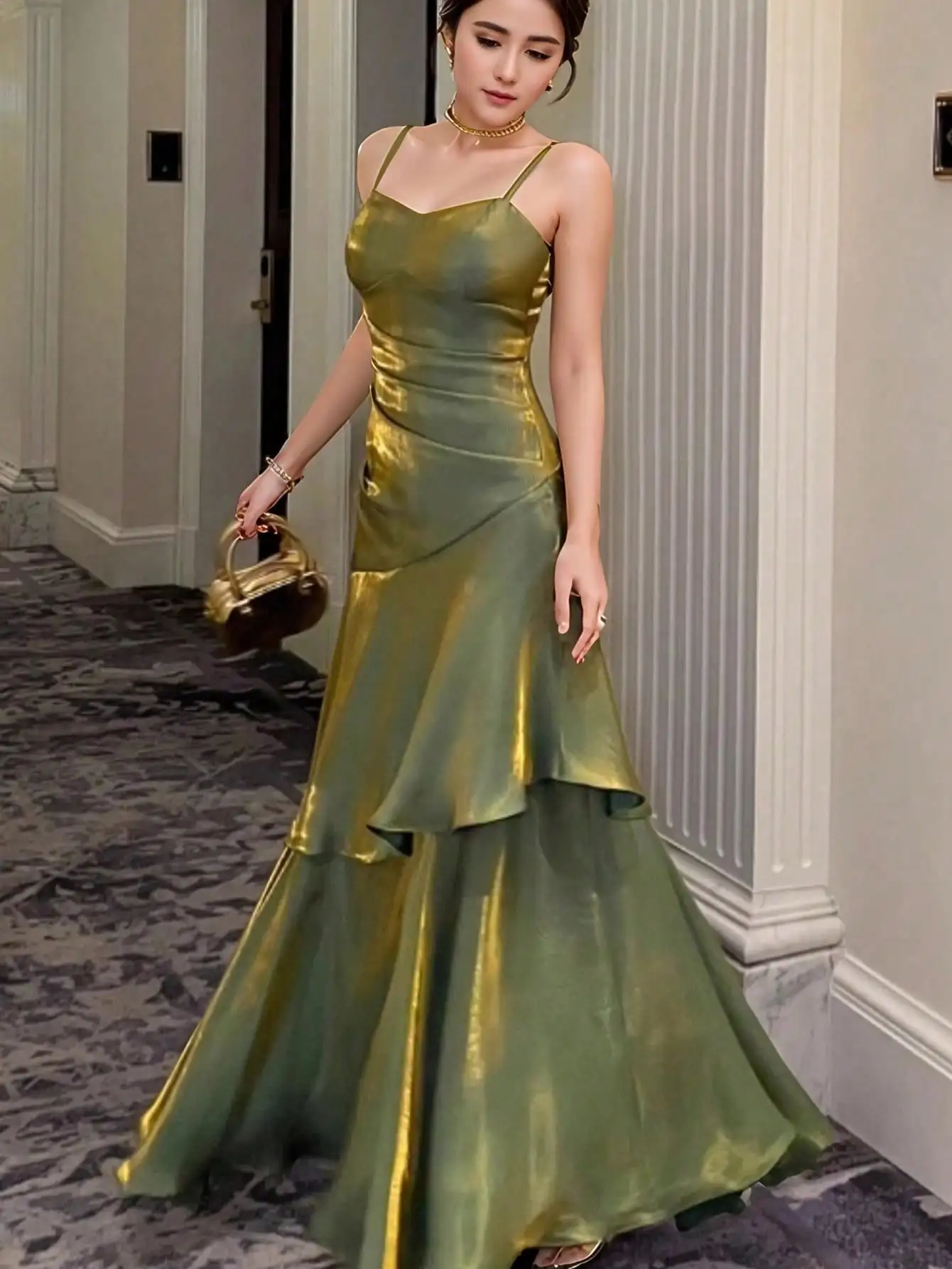 

Elegant and Chic Women Party Dress Spaghetti Strap Sleeveless Vintage Bodycon Slim Birthday Prom Vestidos Female Evening Dresses