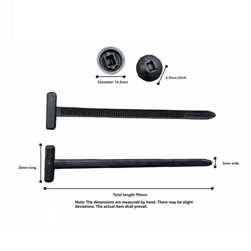 A03F-ربطات بسحاب ذاتية القفل 300 قطعة من النايلون العالمي لتثبيت وتنظيم الكابلات مع مشبك دبوس وزر #6