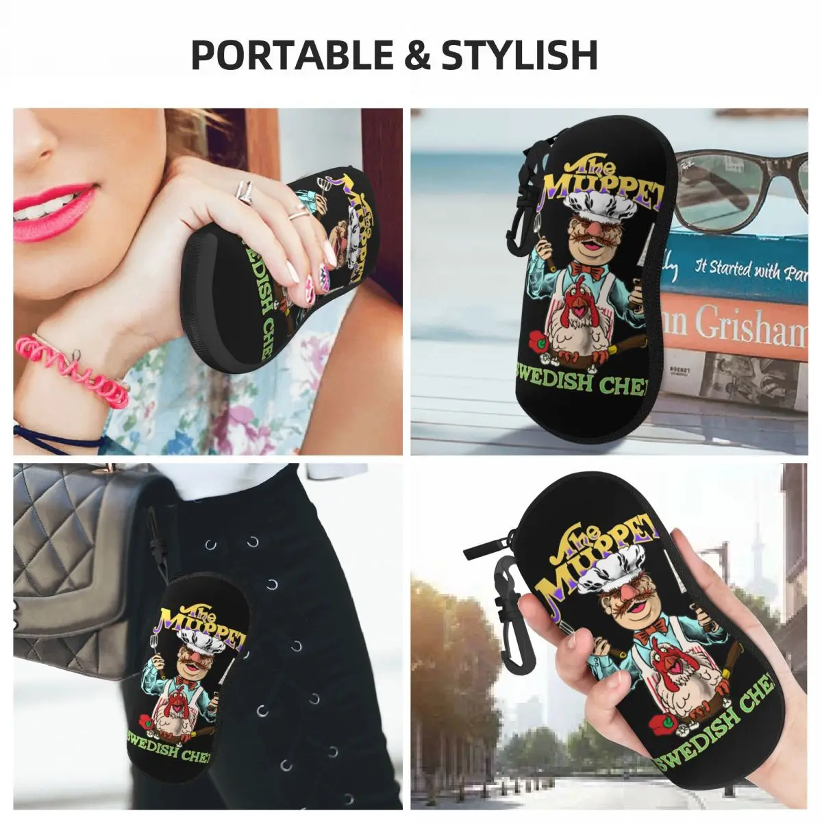 Swedish Chef Muppet Show Glasses Case Unisex Travel Eyewear Box Vintage Eye Contacts Case image 6