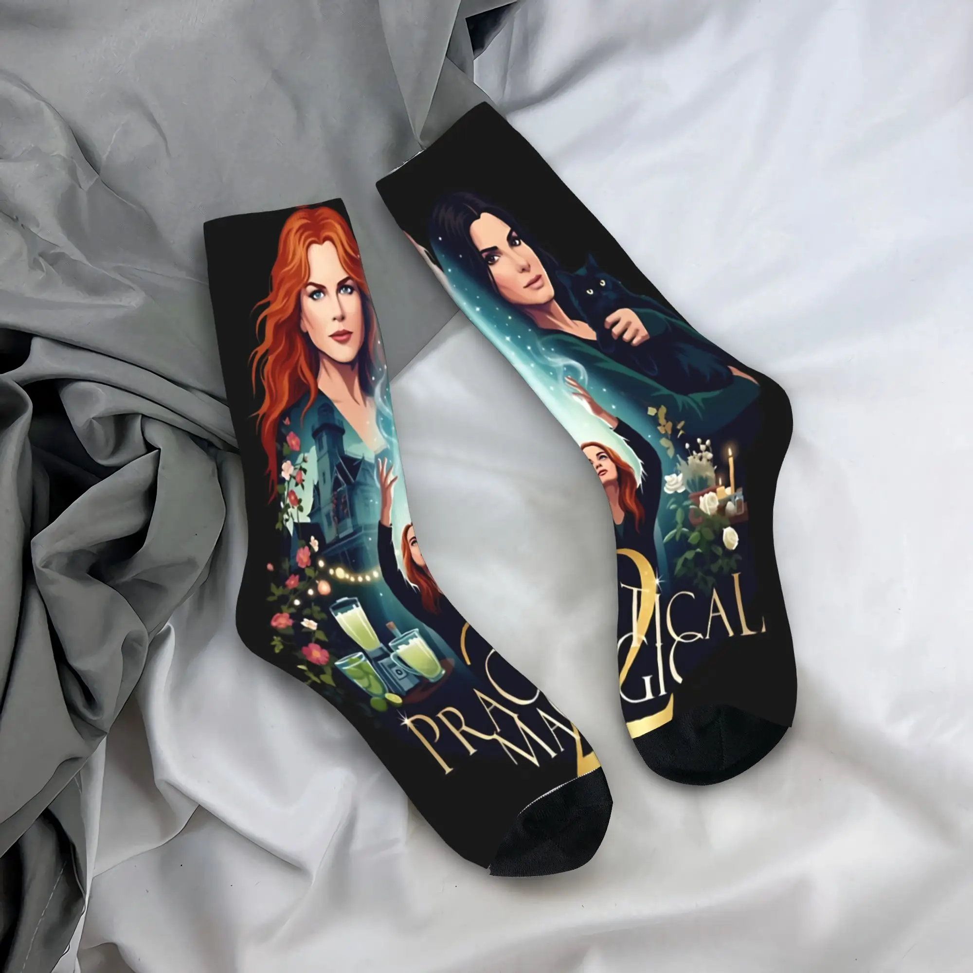 Unisex Practical Magic 2 Witch Sisters Midnight Margaritas Witchcraft Black Cat Outfits Socks  Cozy Socks