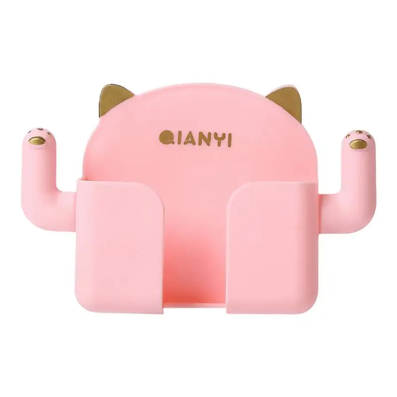 1pcs Punch-free Mobile Phone Holder Wall Mount Stand Remote Control Organizer Storage Box Charging Bedside Container Rack