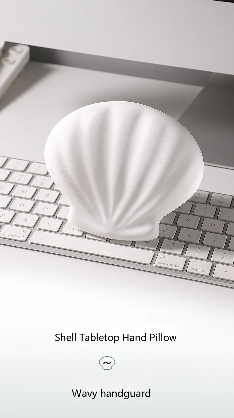 Muschelförmige Silikon-Handgelenkauflage Mauspad Ergonomische Schreibtischunterlage für Büro und Gaming in 5 Pastellfarben – Detail 1