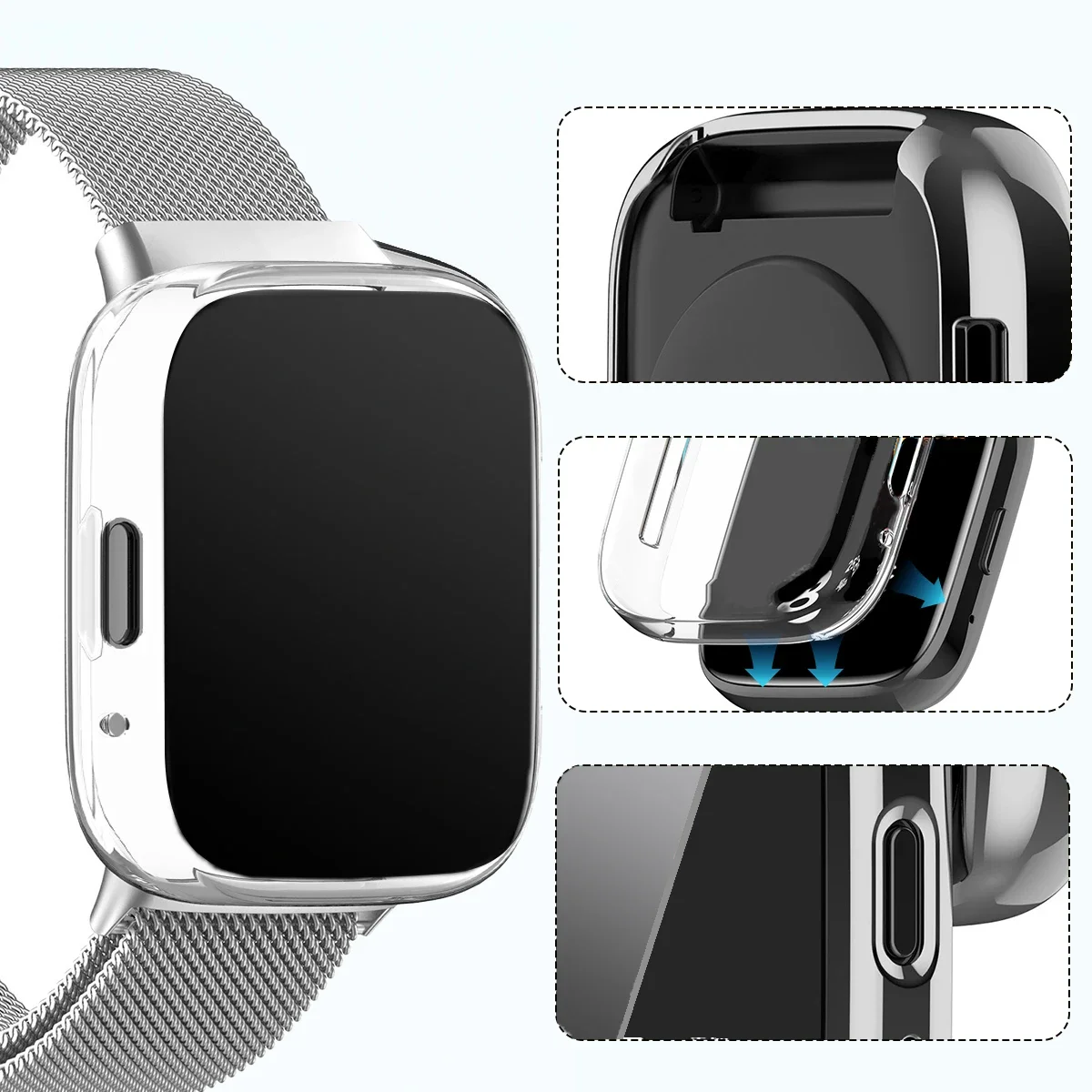 Ремешок для Xiaomi Redmi Watch 3 Active/3 Lite с мягким чехлом из ТПУ, защитная пленка для экрана, сменный металлический миланский магнитный ремешок для часов