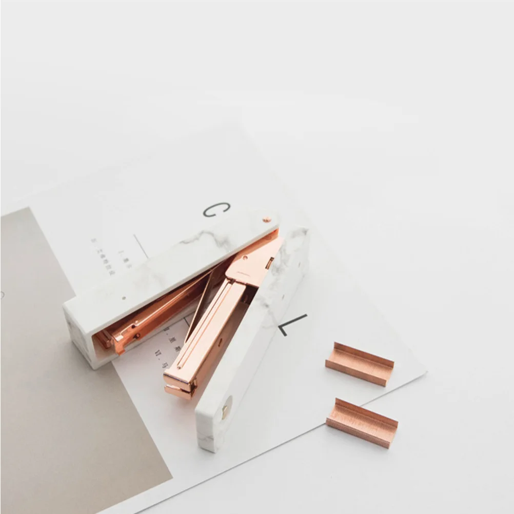 

Modern Stapler with Marble Finish Ergonomic Stapler for Office Home School Stationery Desk Organizer