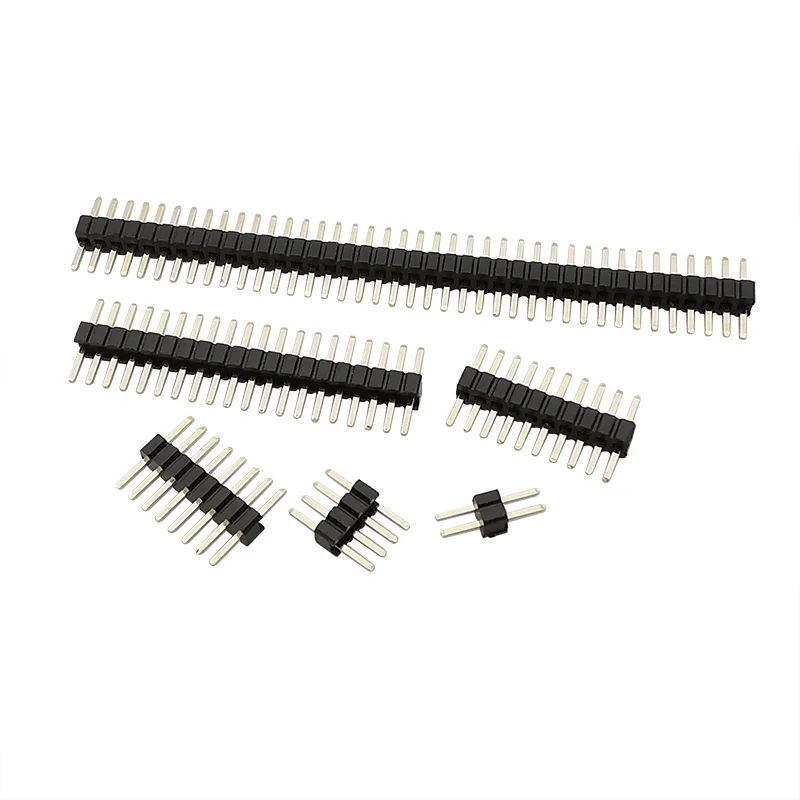 10Pcs/lot 1.27 mm Single Row Male Female Plug Socket Breakaway PCB Board Pin Header Connector 1.27mm Strip Pinheader 2P-50Pin