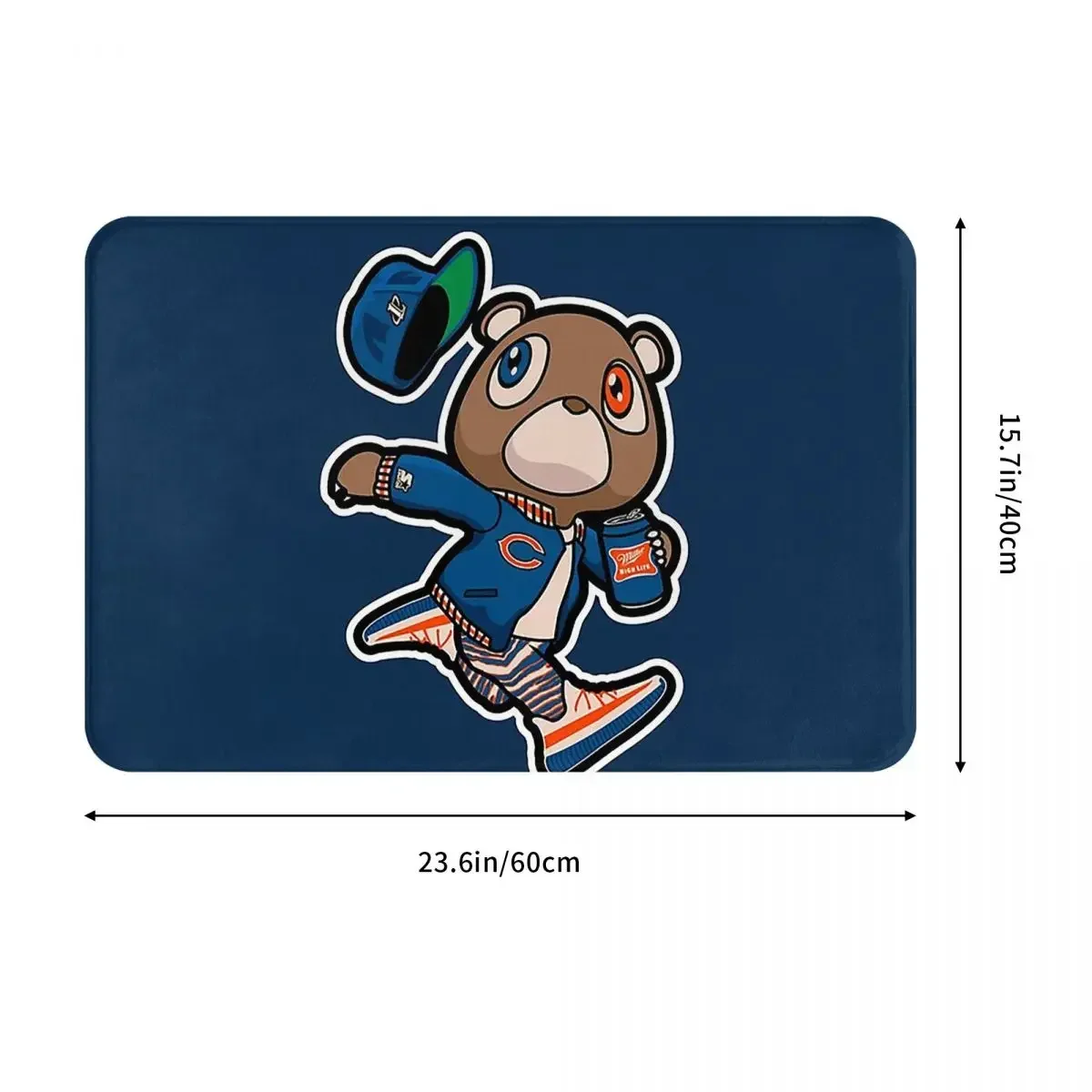 Kanye West Dropout Bear Chicago Vintage Graduation Non-slip Doormat Floor Mat Carpet Rug for Kitchen Home Balcony Footpad Mats