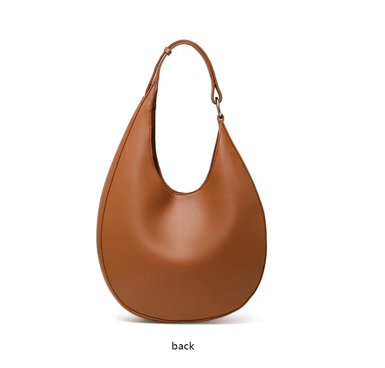 AIDRANI Damen Echtleder Rindsleder Unregelmäßige Halbmond-Umhängetasche Einzel-Schulter Achseldesign Halbkreis-Handtasche – Detail 10