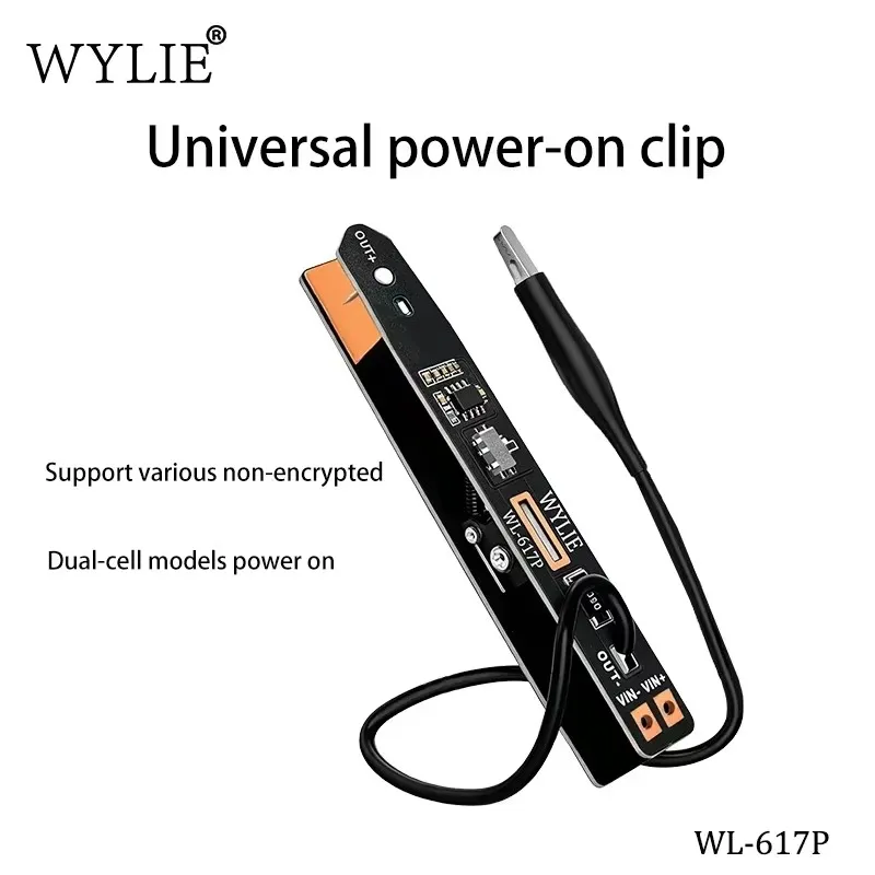 WYLIE WL-617P Universal Power on Clip with Integrated Alligator Clip One Click Trigger for Phone Motherboard Repair Testing Tool