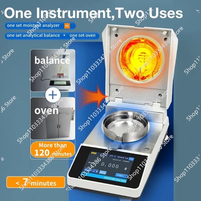 

Новое поступление, галогенный анализатор влажности, машина для лаборатории, 110 г/10 мг, измеритель влажности зерна, цифровой дисплей, инфракрасный анализатор влажности