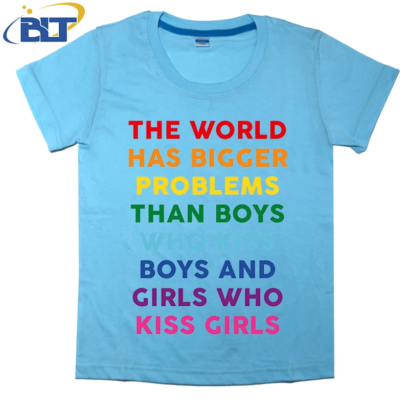 The World Has Bigger Problems Printed Children's T-shirt Summer Cotton Short Sleeve Casual Tops Suitable for Boys and Girls