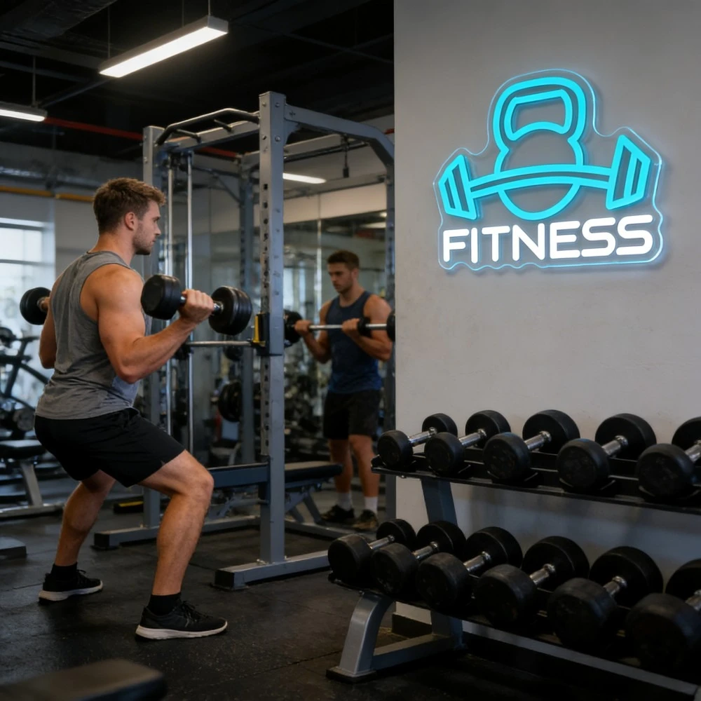 لافتة نيون للياقة البدنية بإضا - مراجعة Home Gym Neon Sign وسعره