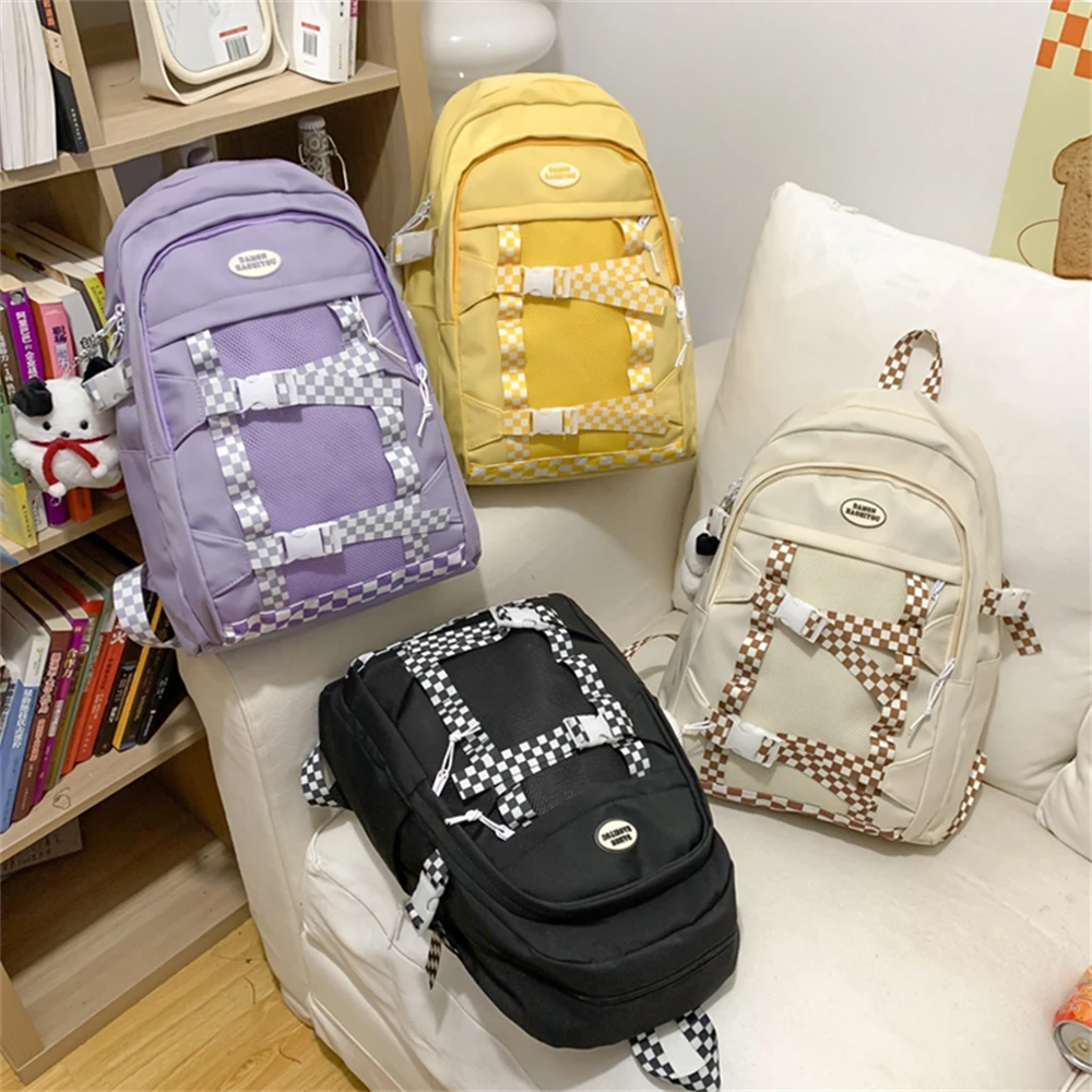 Mochilas De Mujer De gran capacidad con diseño con paneles, Mochilas De nailon De alta calidad a la moda para Mujer, Mochilas escolares para estudiantes, Bolsos De Mujer