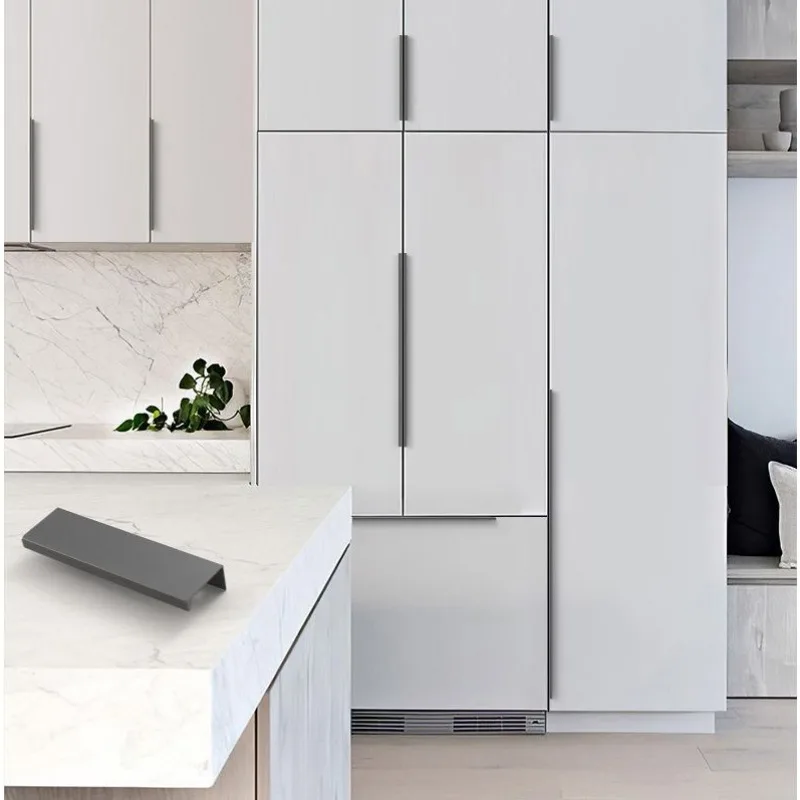 Длина 80-1200 мм, минималистичный шкаф, невидимый длинный угловой кромкооблицовочный ящик, скрытая ручка, шкаф без перфоратора, черная ручка