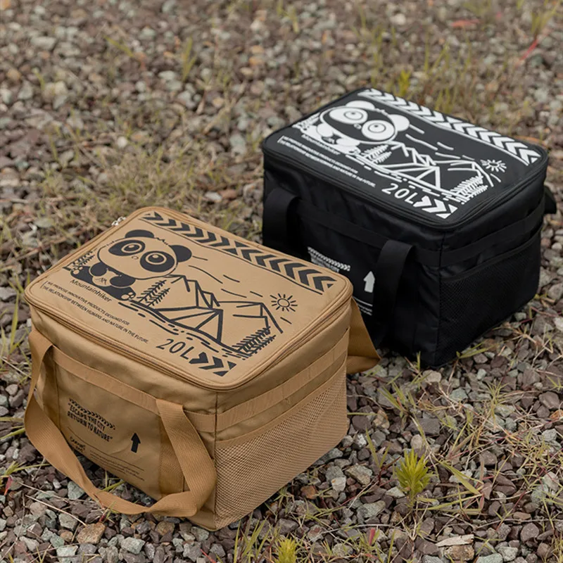 

Сумка для пикника на открытом воздухе, Mountainhiker, 20 л, большая вместительная сумка для отдыха, встроенная съемная перегородка, портативная квадратная сумка для хранения