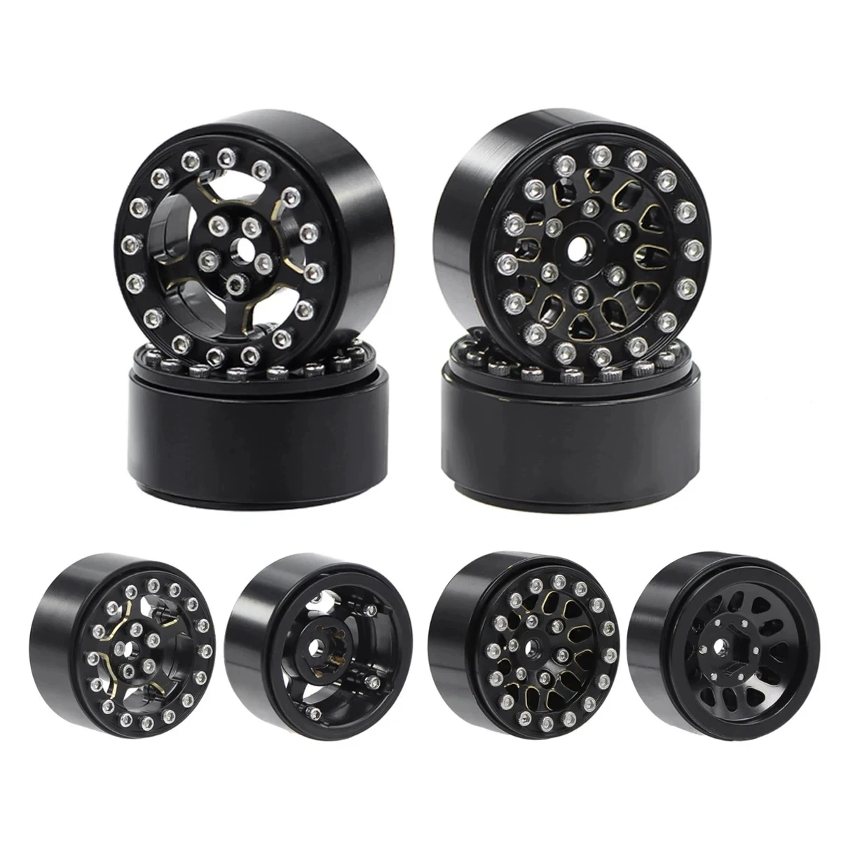 

Electrophoretic Brass Wheel Hub Tires For Axial 1/24 SCX24 1/18 TRX4M RC Car Upgrade Parts